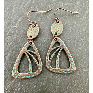 Butterfly Wings Earrings Hammered‎ Copper Alloy BOHO